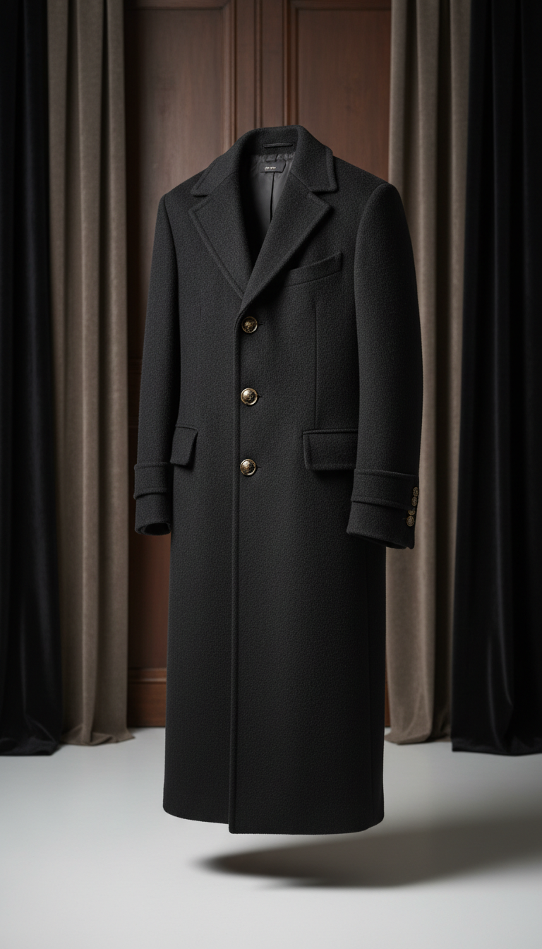 Estate Black cashmere overcoat